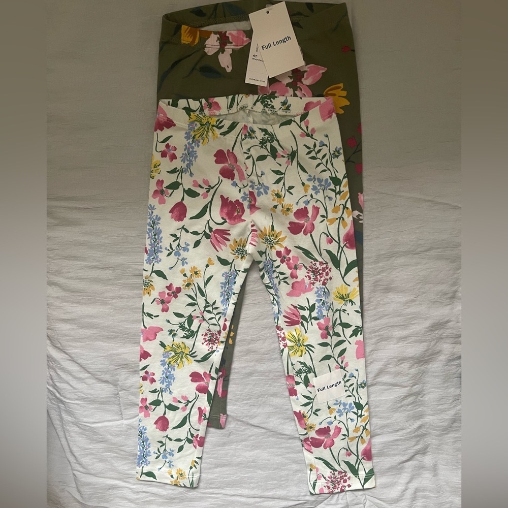 Two pairs of NWT OLD NAVY toddler leggings size 4T
